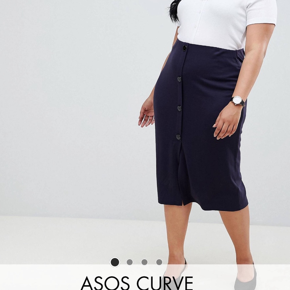 ASOS DESIGN CURVE button front pencil skirt NEW